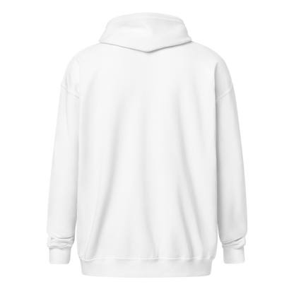 Gildan 18600 zip hoodie — White back, unprinted