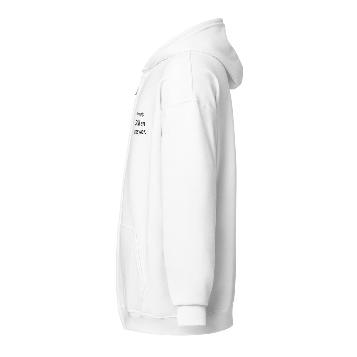 Gildan 18600 zip hoodie — White left side