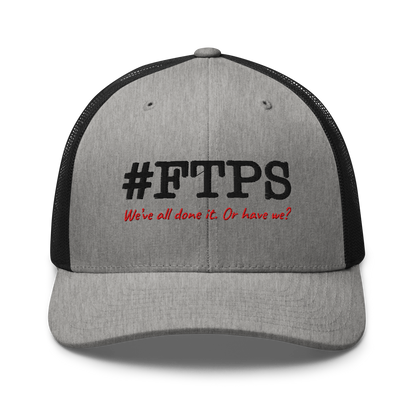 #FTPS Trucker Cap — embroidery_front_large, current #FTPS with red Caveat tagline