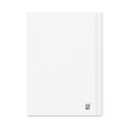 White hardcover lined notebook — unprinted back cover