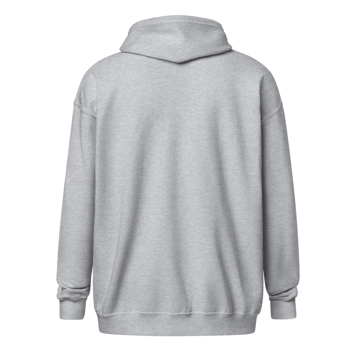 Gildan 18600 zip hoodie — Sport Grey back, unprinted