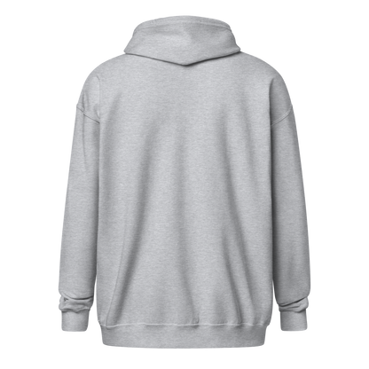 Gildan 18600 zip hoodie — Sport Grey back, unprinted