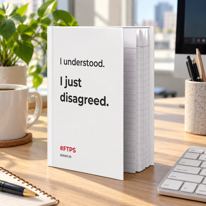 I Understood. I Just Disagreed. Notebook — lifestyle photo in a workplace setting