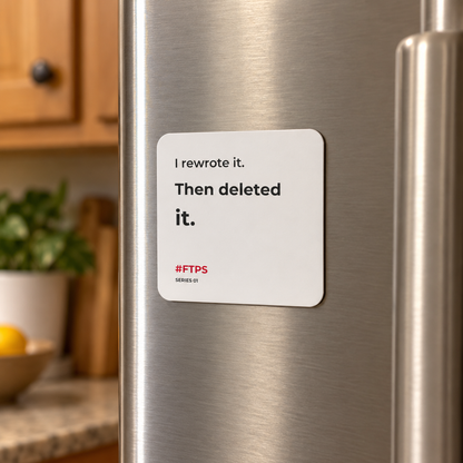 I Rewrote It. Then Deleted It. Magnet — lifestyle photo in a home setting