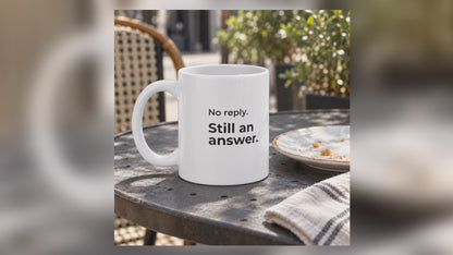 No Reply. Still an Answer. Jumbo Mug — eight-second café video of the20oz ORCA mug