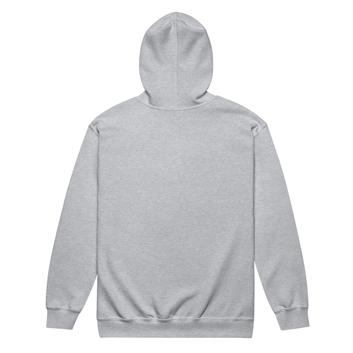 Sport Grey Gildan 18600 zip hoodie — unprinted back
