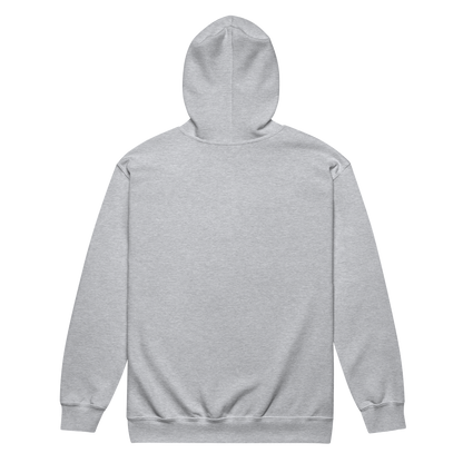 Sport Grey Gildan 18600 zip hoodie — unprinted back